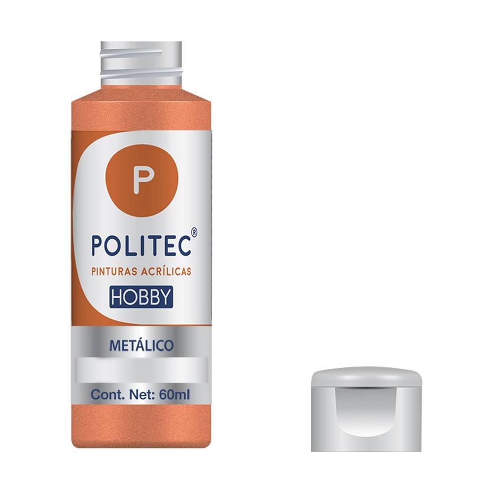 Foto 3 pulgar | Kit 3 Pinturas Acrílicas Metálica Línea Hobby 60ml Politec