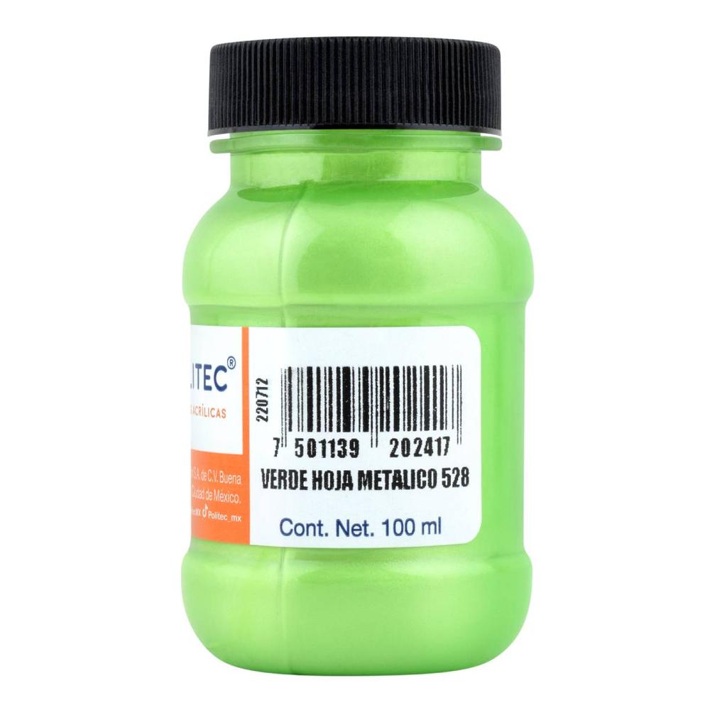 Foto 3 pulgar | Pintura Acrílica Politec Verde Hoja Metálico de 100 ml 2 Piezas