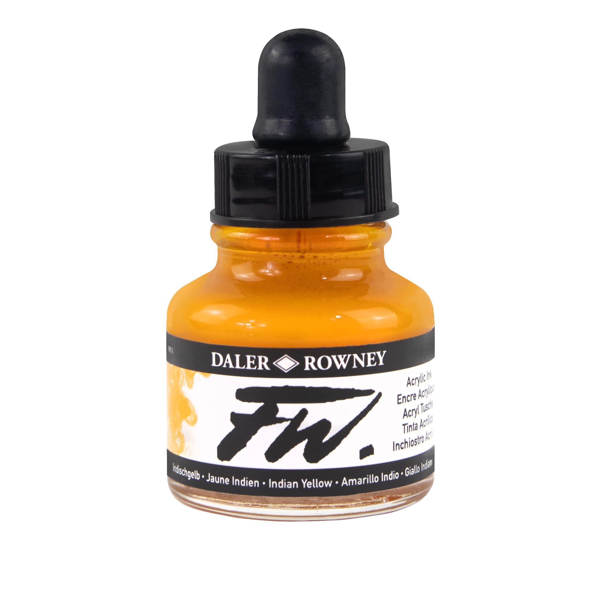 Foto 2 pulgar | Botella De Tinta Acrílica Daler Rowney Fw Indian Yellow 29,5 Ml - Venta Internacional.