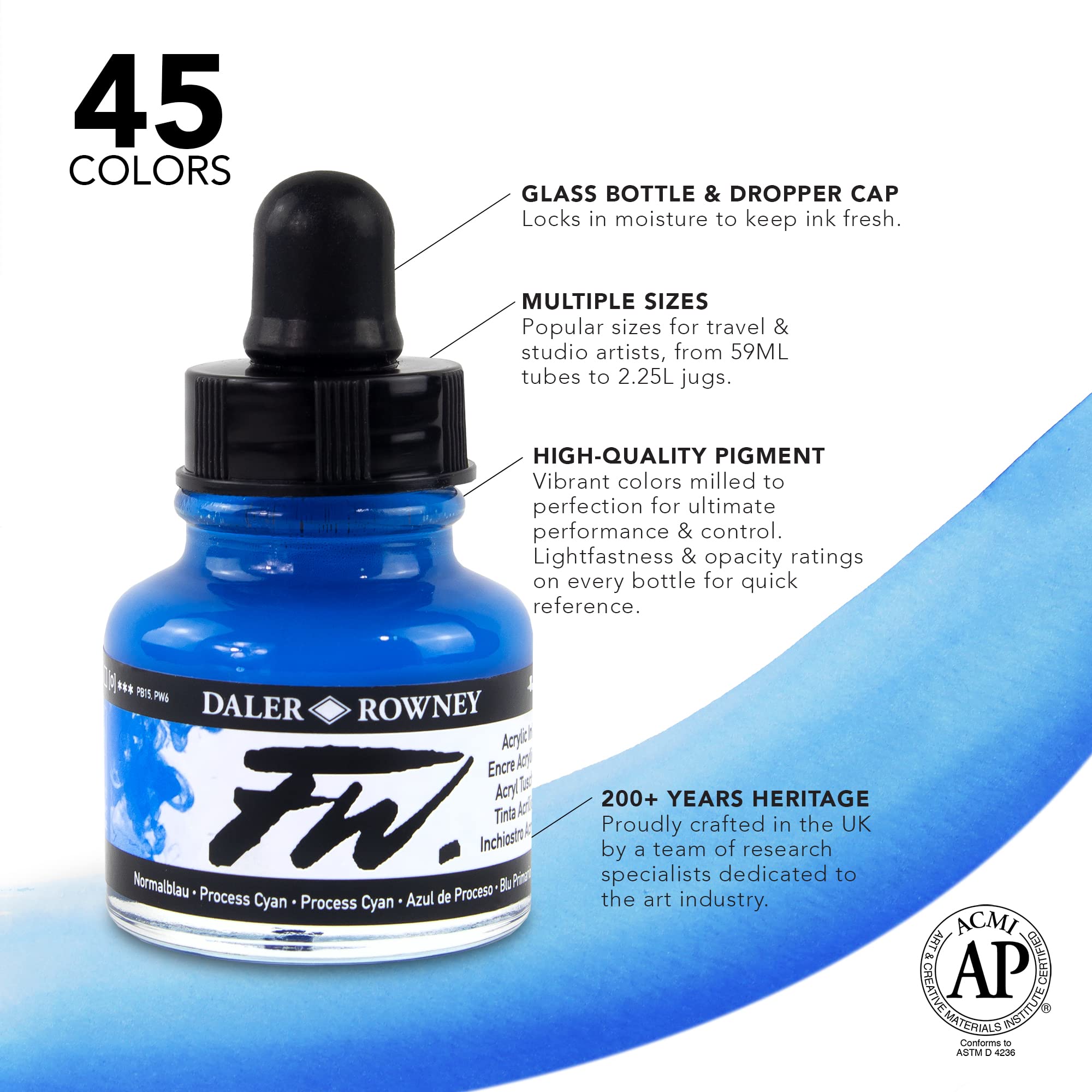 Foto 4 pulgar | Botella De Tinta Acrílica Daler Rowney Fw Indian Yellow 29,5 Ml - Venta Internacional.