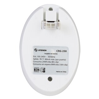 Foto 3 | Cargador Inteligente de Pilas Steren Crg-250 color Blanco 9 V Incluye 2 Pilas 9 V