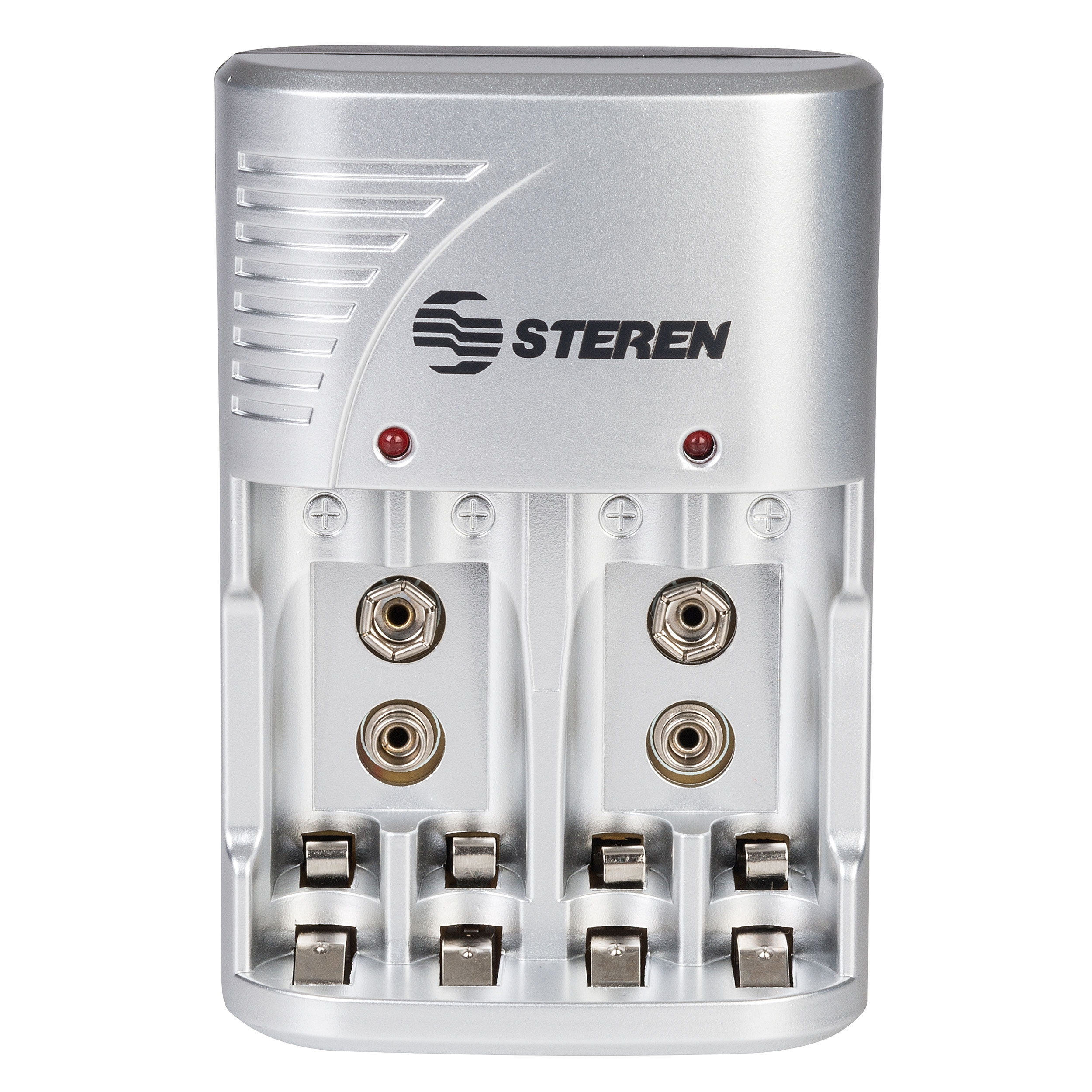 Foto 1 | Cargador de Pilas AA/AAA /9 V Steren Crg-020 color Gris Incluye 4 Pilas AA
