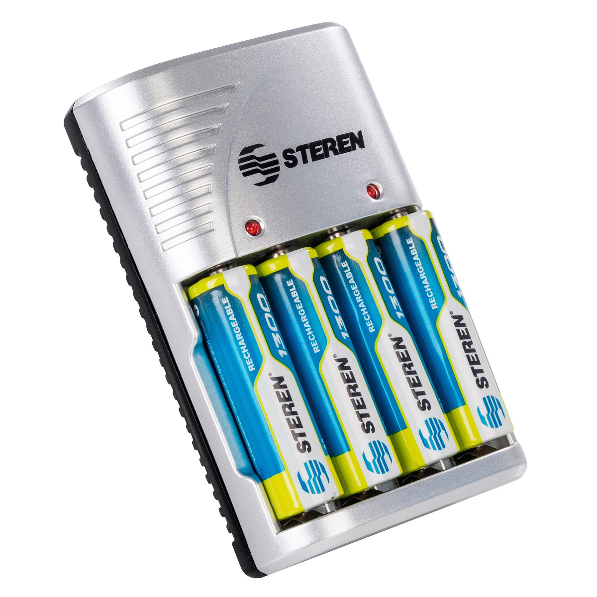 Foto 4 pulgar | Cargador de Pilas AA/AAA /9 V Steren Crg-020 color Gris Incluye 4 Pilas AA