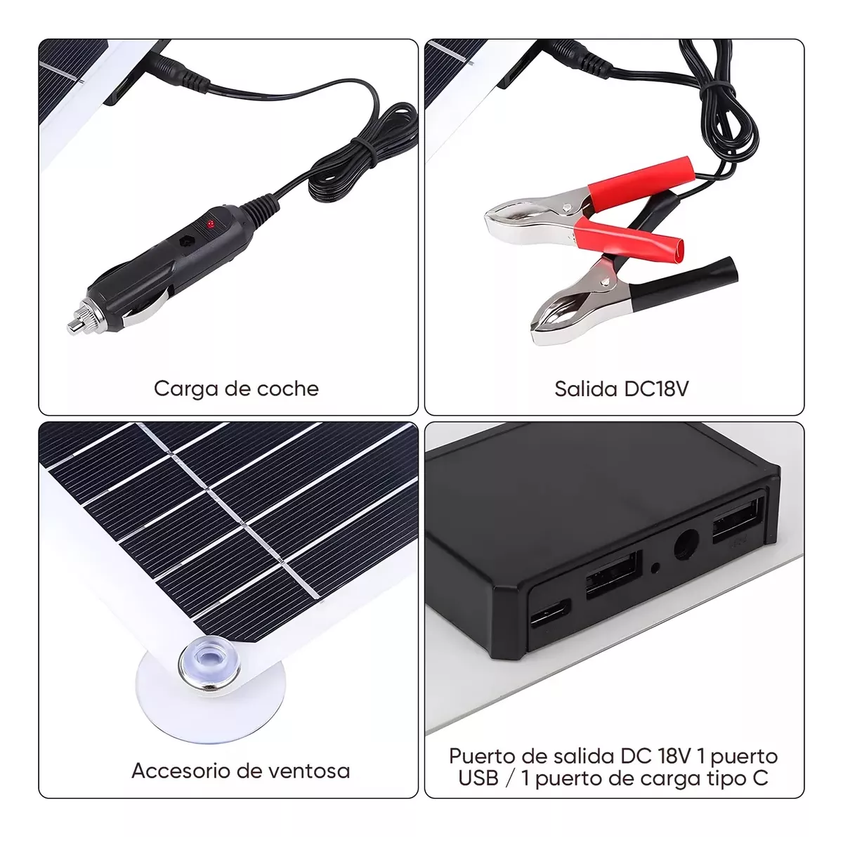 Foto 5 pulgar | Kit De Controlador Económico Carga Panel Solar De 100 Negro Azul