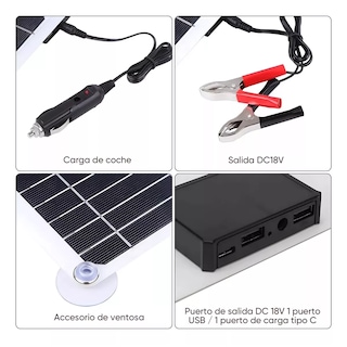 Foto 4 | Kit De Controlador Económico Carga Panel Solar De 100 Negro Azul