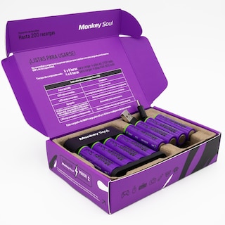 Foto 2 | Cargador Pilas Baterías + 8 Aa Recargables Monkey Soul Usb-c
