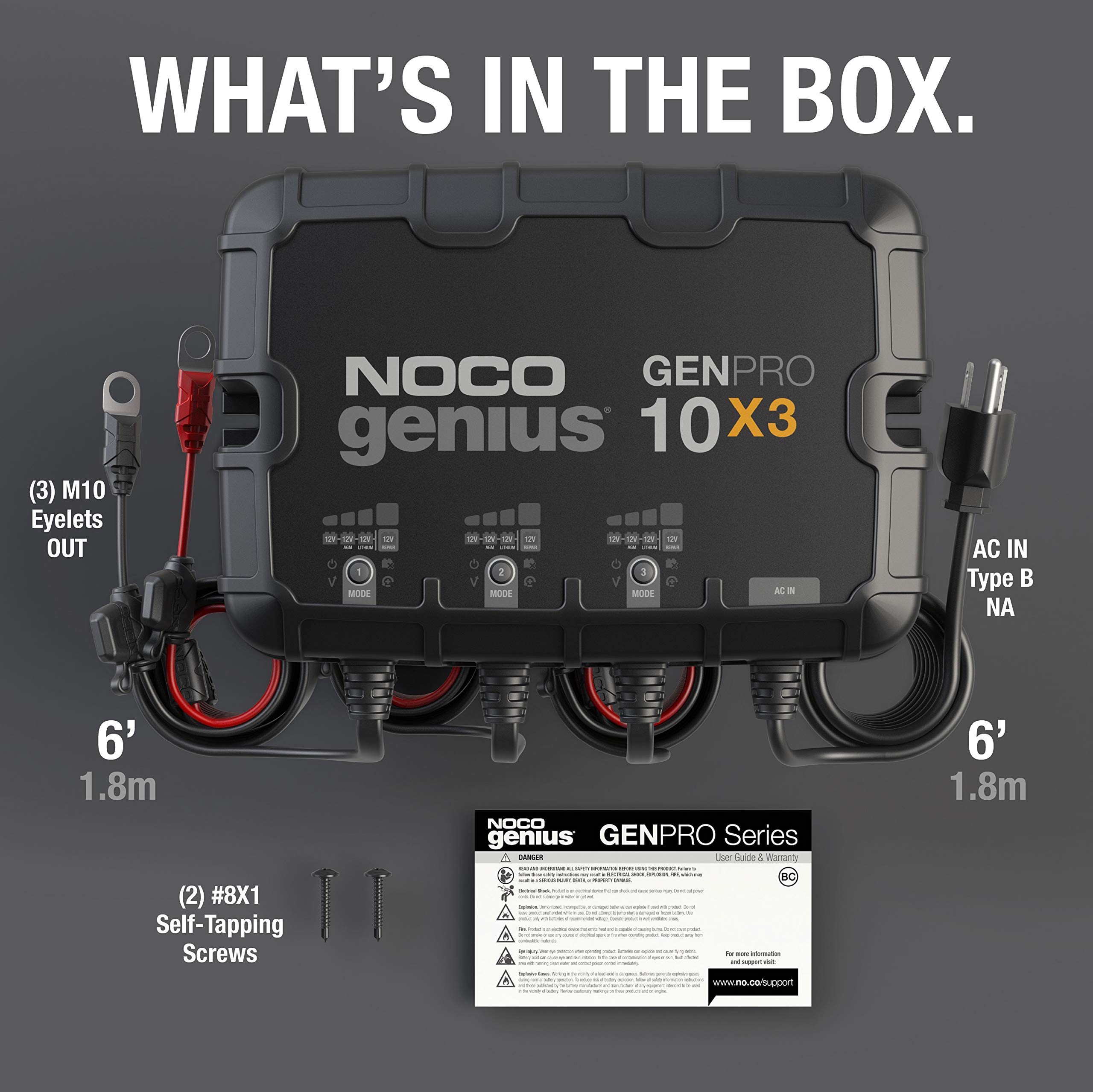Foto 8 pulgar | Cargador De Batería Marino Noco Genius Genpro10x3 3-bank 30a - Venta Internacional.