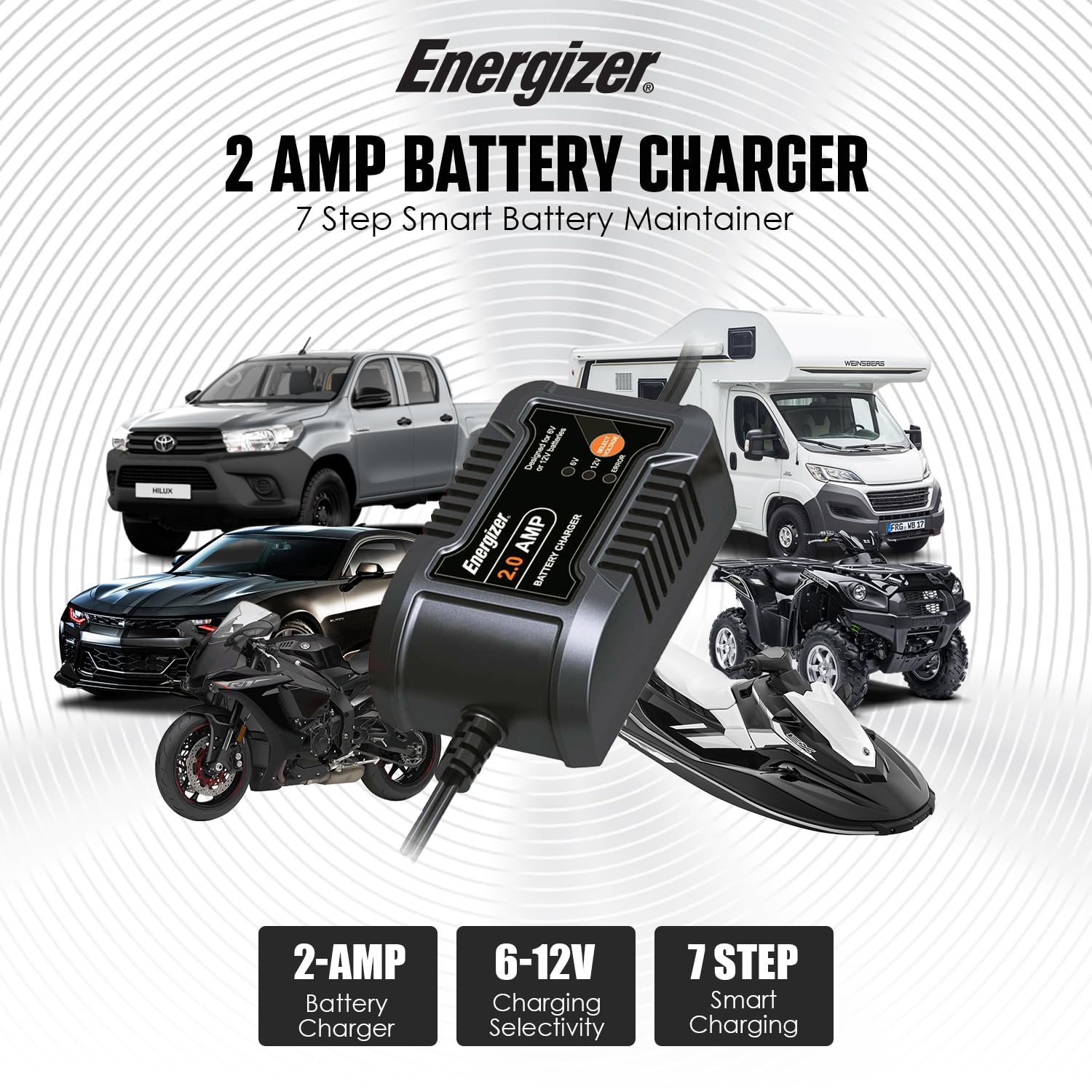 Foto 5 pulgar | Cargador/mantenedor De Baterías Energizer, Pantalla Lcd De 2 Amperios, 6 V/12 V - Venta Internacional.