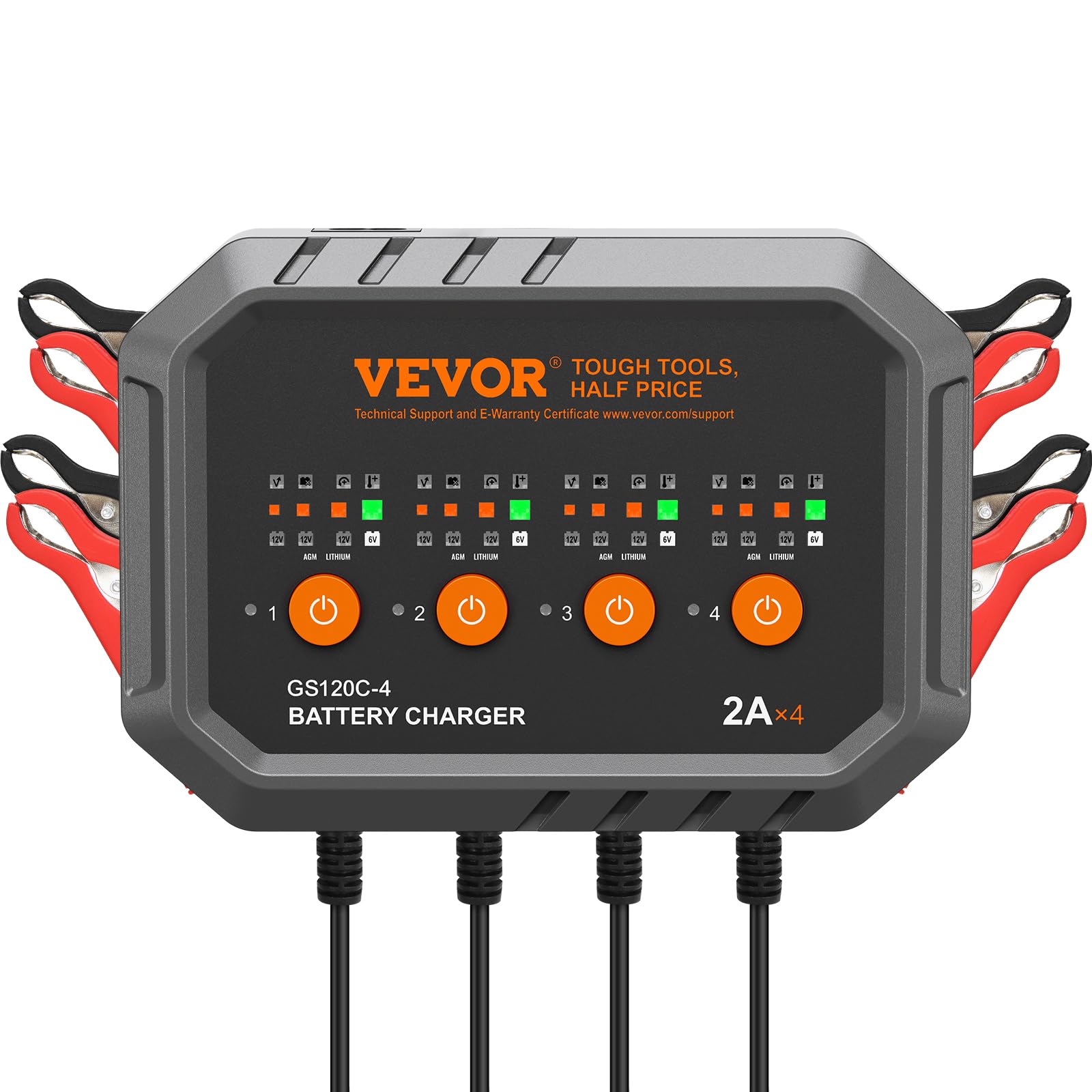 Foto 2 pulgar | Cargador De Baterías Vevor Smart 2a X 4 Lifepo4 De Plomo - Venta Internacional.