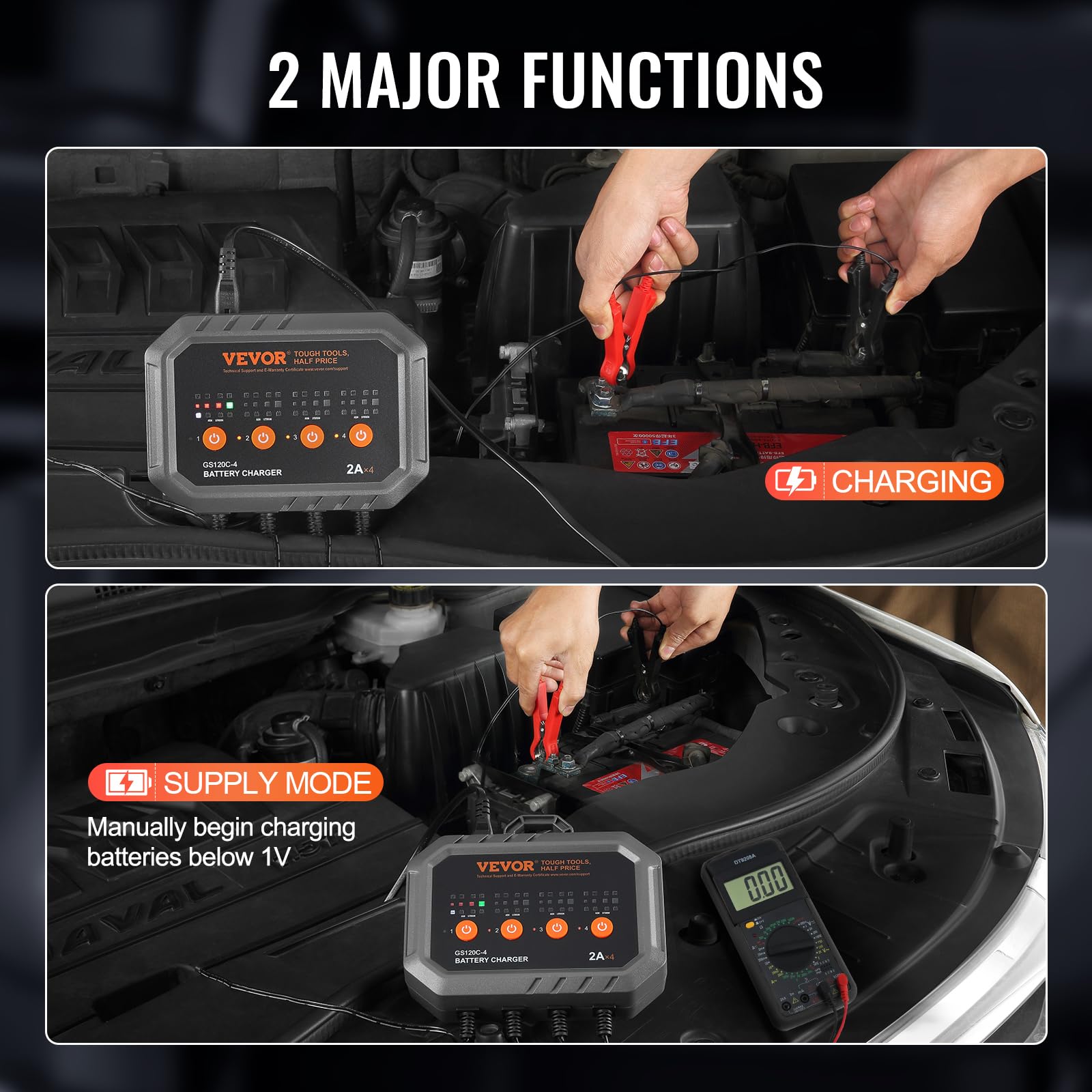 Foto 4 pulgar | Cargador De Baterías Vevor 2a X 4 Lifepo4 De Plomo-ácido (agm/gel/sla) - Venta Internacional.