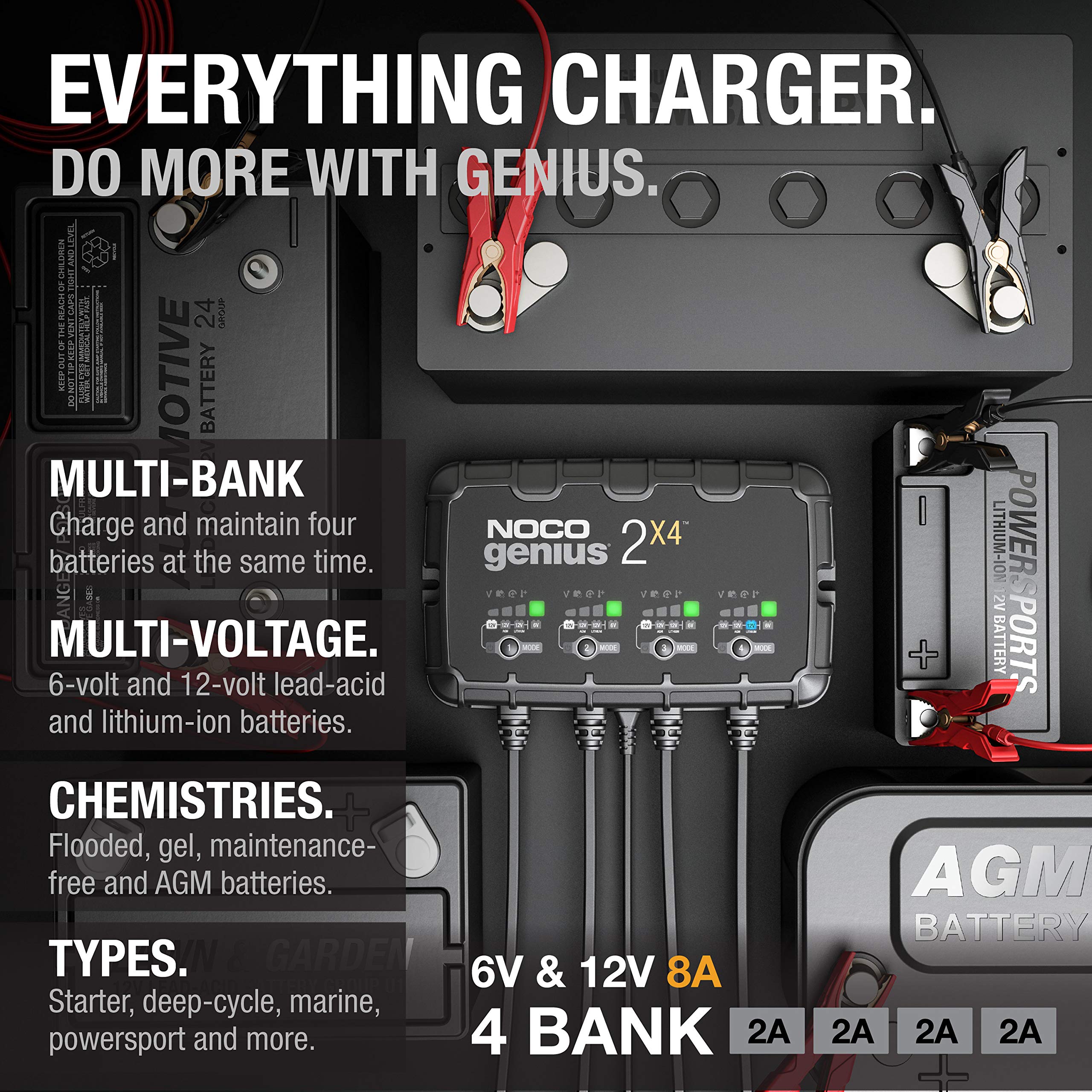 Foto 6 | Cargador De Baterías Noco Genius2x4 De 4 Bancos, 8 A, 6 V/12 V, Automoción - Venta Internacional.