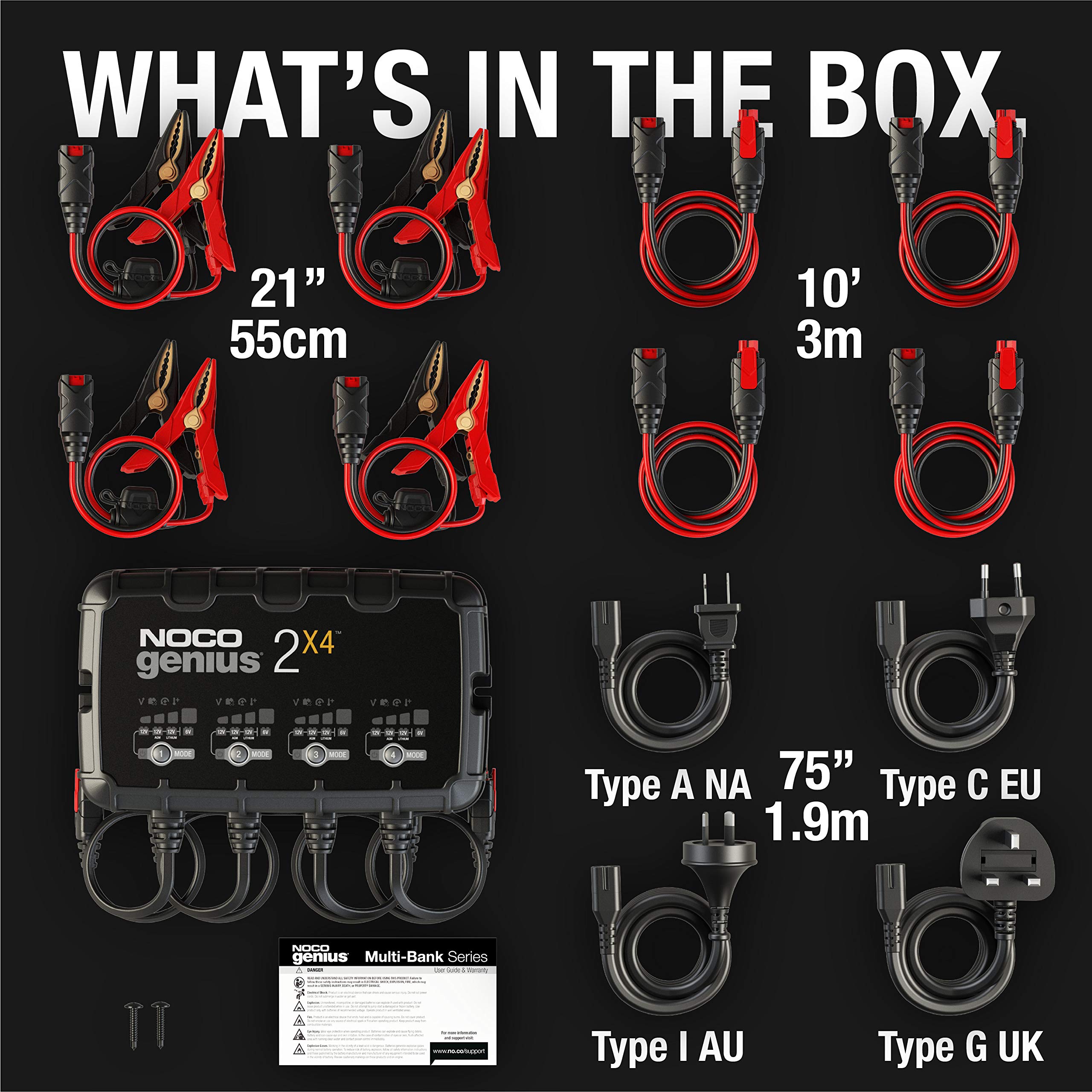 Foto 7 | Cargador De Baterías Noco Genius2x4 De 4 Bancos, 8 A, 6 V/12 V, Automoción - Venta Internacional.