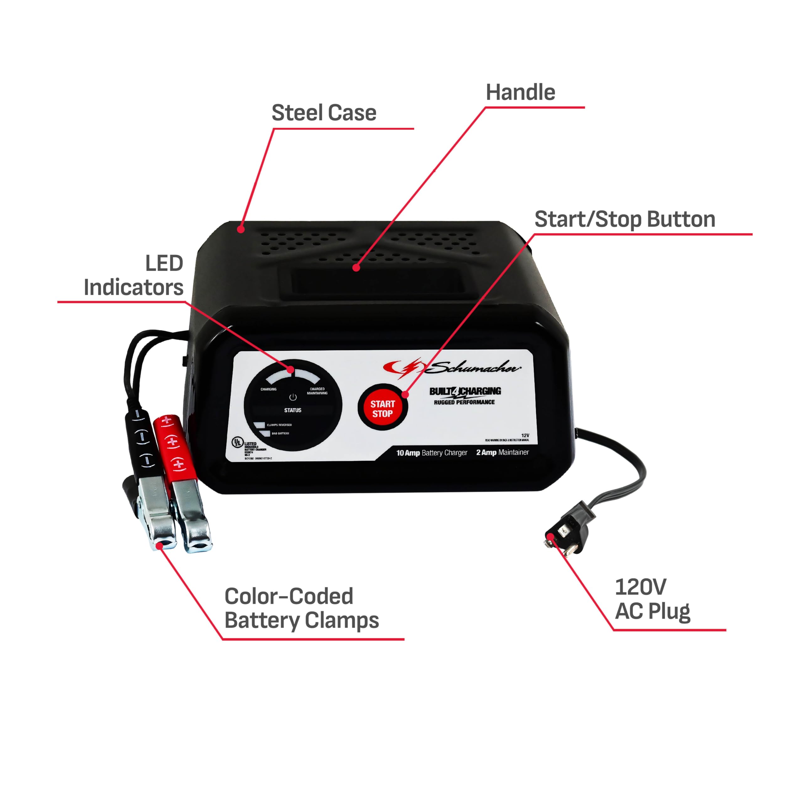 Foto 8 pulgar | Cargador Schumacher Sc1282 12 V 10 A Maintainer Automotive Marine - Venta Internacional.