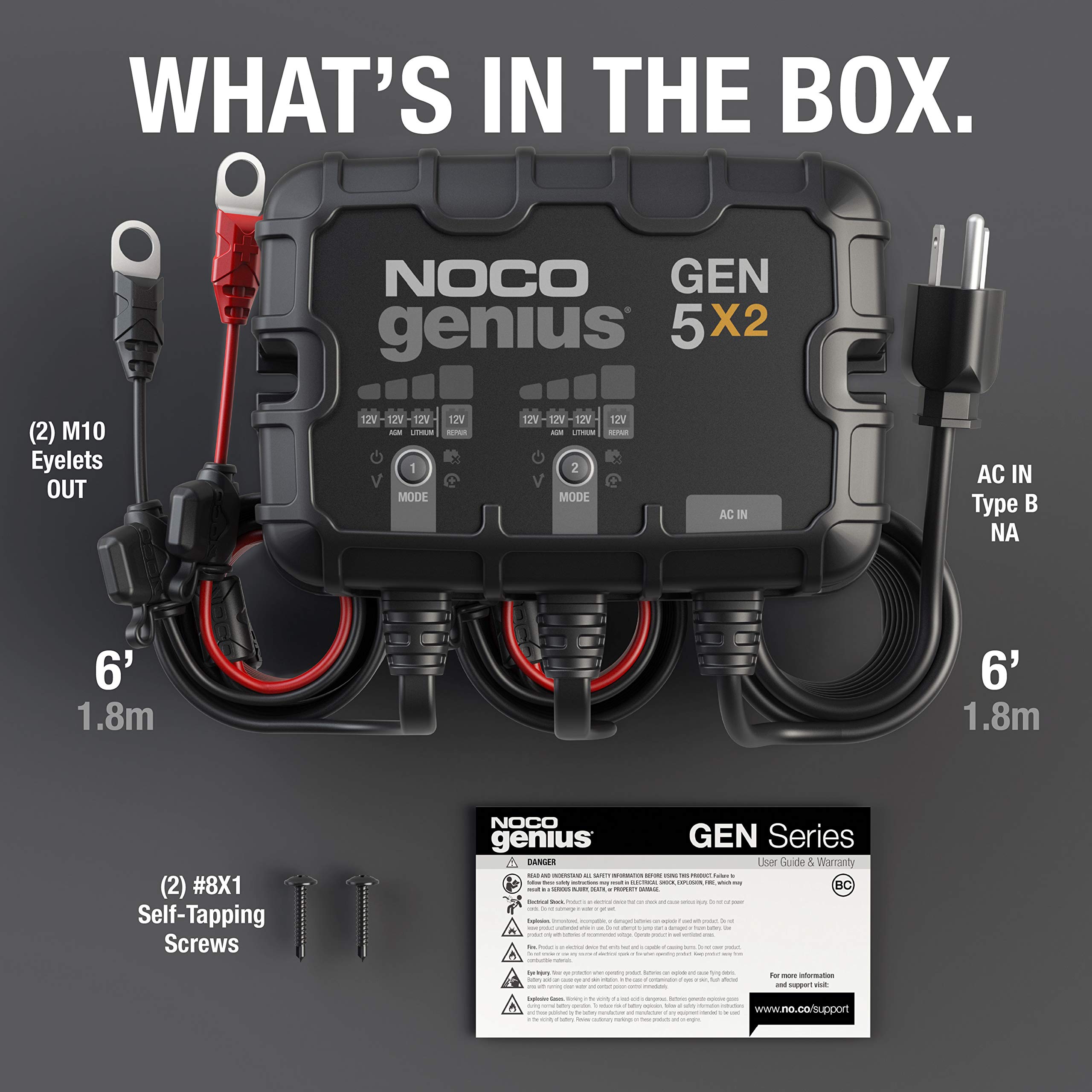Foto 8 pulgar | Cargador De Batería Marino Noco Genius Gen5x2 2-bank 10a 12v - Venta Internacional.