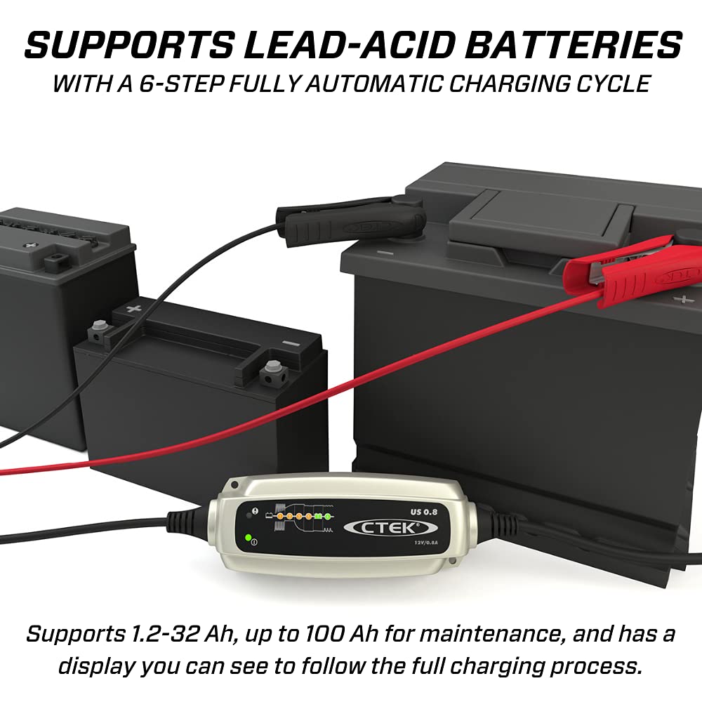 Foto 4 | Cargador De Baterías Ctek Us 0.8 12v Totalmente Automático De 6 Pasos - Venta Internacional.