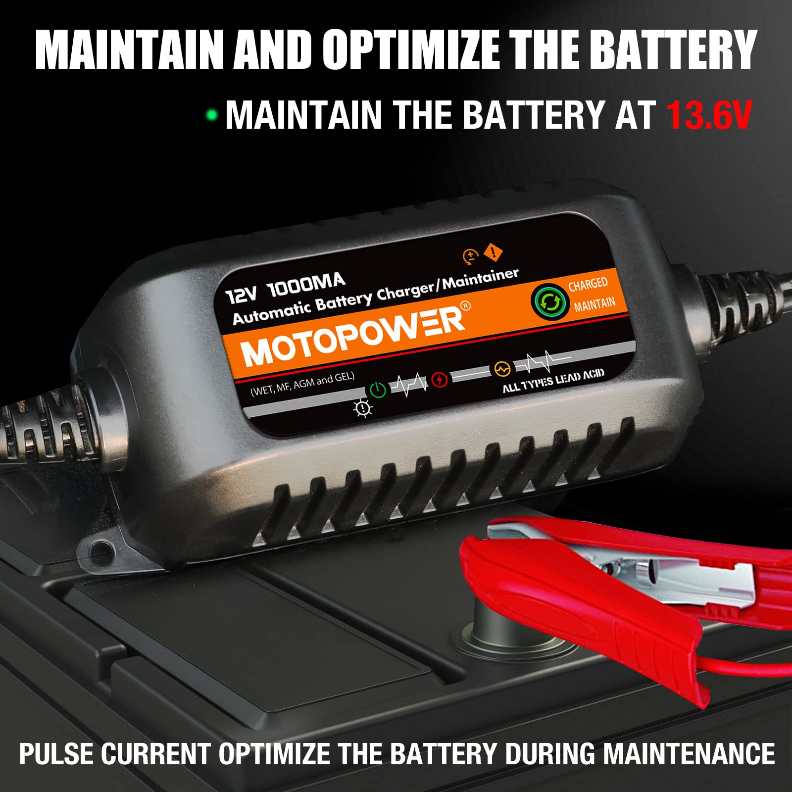 Foto 2 | Cargador De Baterías Motopower Mp00205b 12v 1000ma Automático - Venta Internacional.