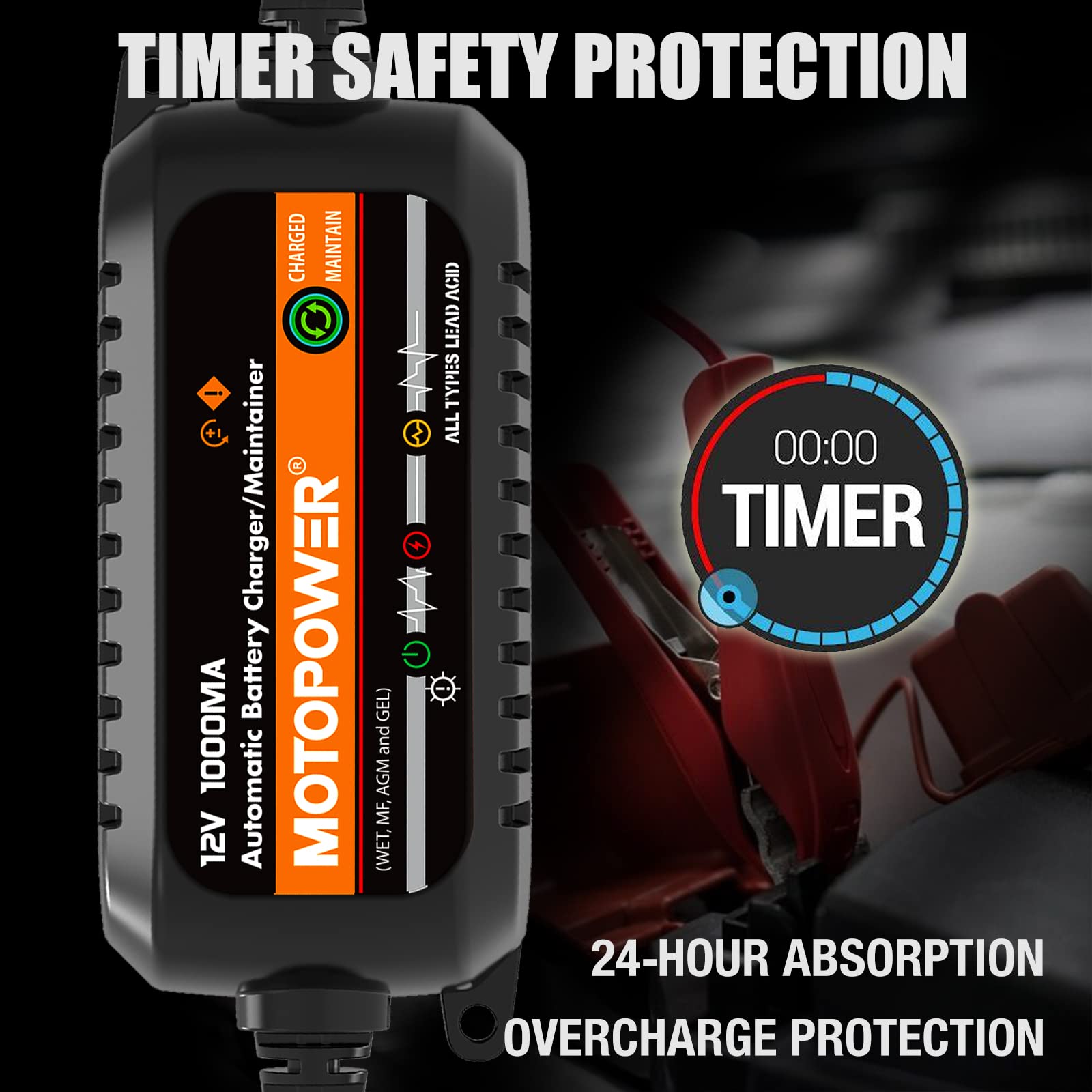 Foto 5 | Cargador De Baterías Motopower Mp00205b 12v 1000ma Automático - Venta Internacional.