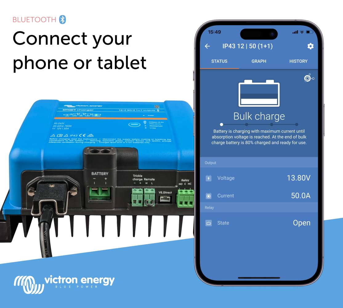 Foto 3 pulgar | Cargador De Baterías Victron Energy Smart Ip43 12v 50a - Venta Internacional.