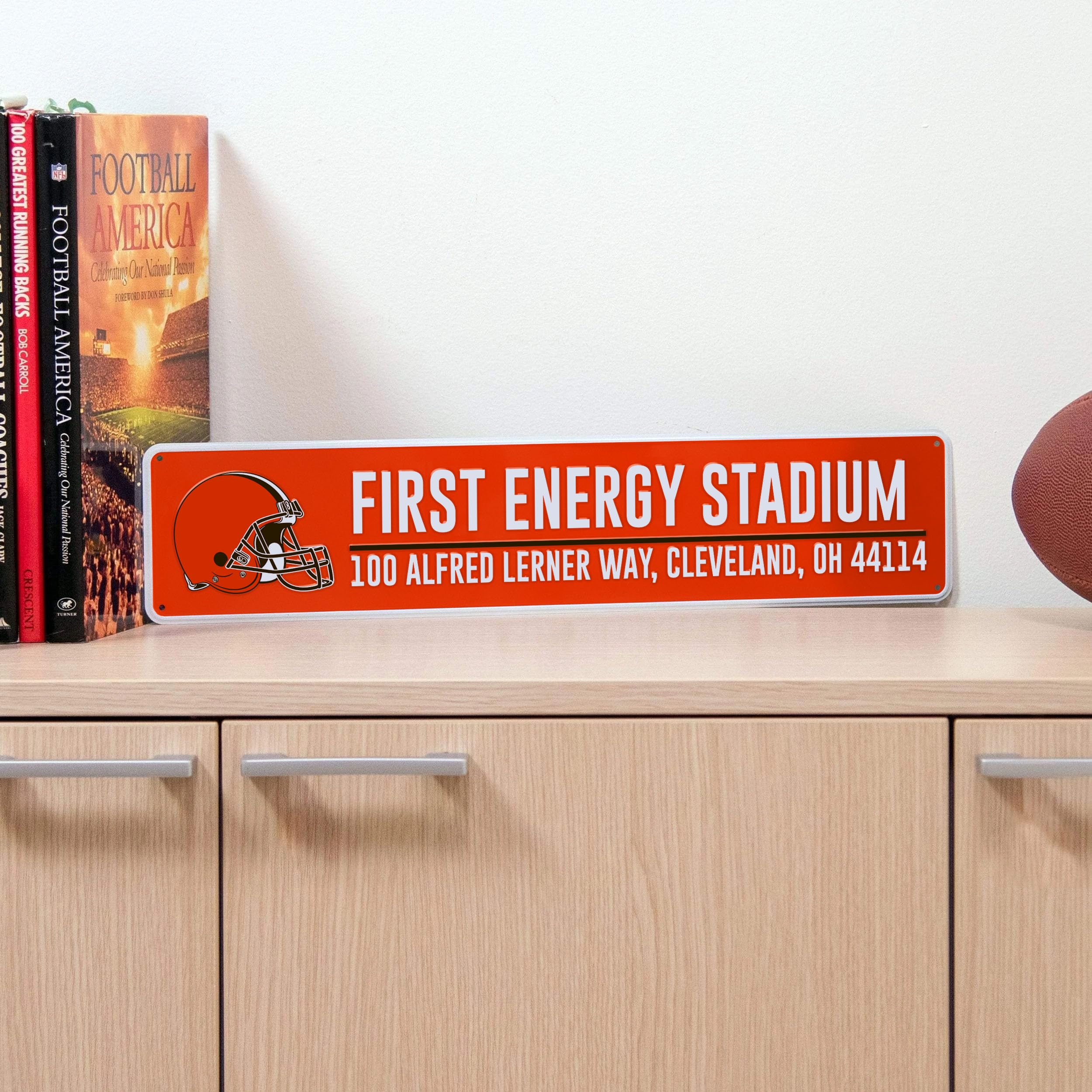 Foto 3 pulgar | Letrero De Calle Foco Nfl Cleveland Browns Stadium Con Licencia Oficial - Venta Internacional.