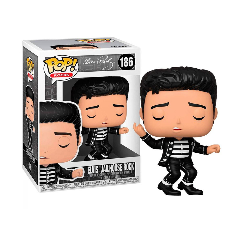 Foto 4 pulgar | Figura Funko Pop Rocks Elvis Jailhouse Rock 186 Multicolor