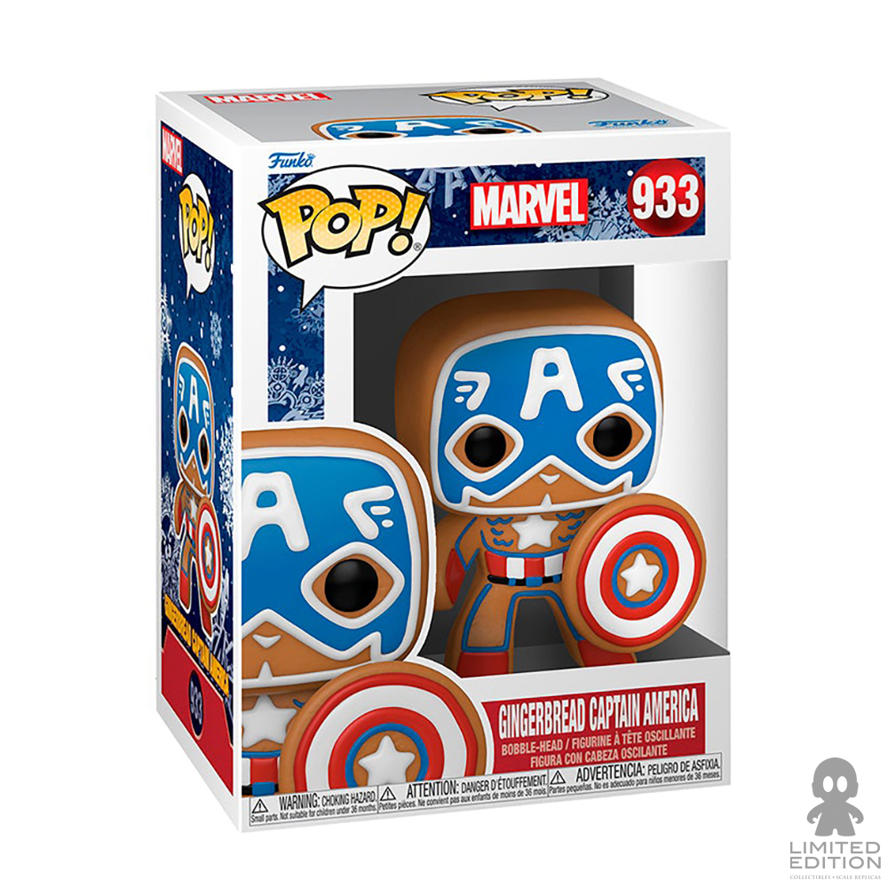 Foto 3 pulgar | Figura Funko Pop Marvel Gingerbread Captain America 933