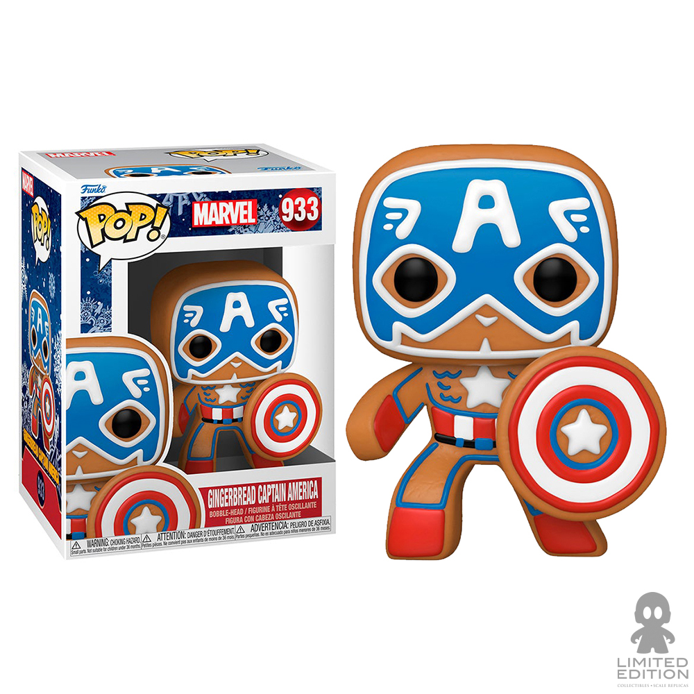 Foto 4 pulgar | Figura Funko Pop Marvel Gingerbread Captain America 933