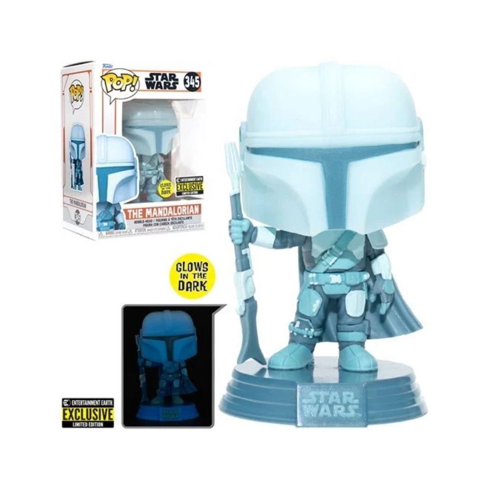 Foto 4 pulgar | Figura Mando Holograma Glow Exclusivo Ee Funko Pop The Mandalorian