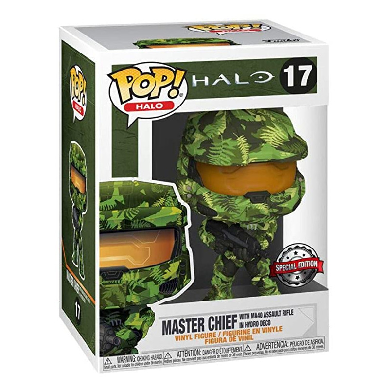 Funko Pop Halo - Master Chief With Ma40 Assault Rifle In Hydro Deco #17 Special Edition