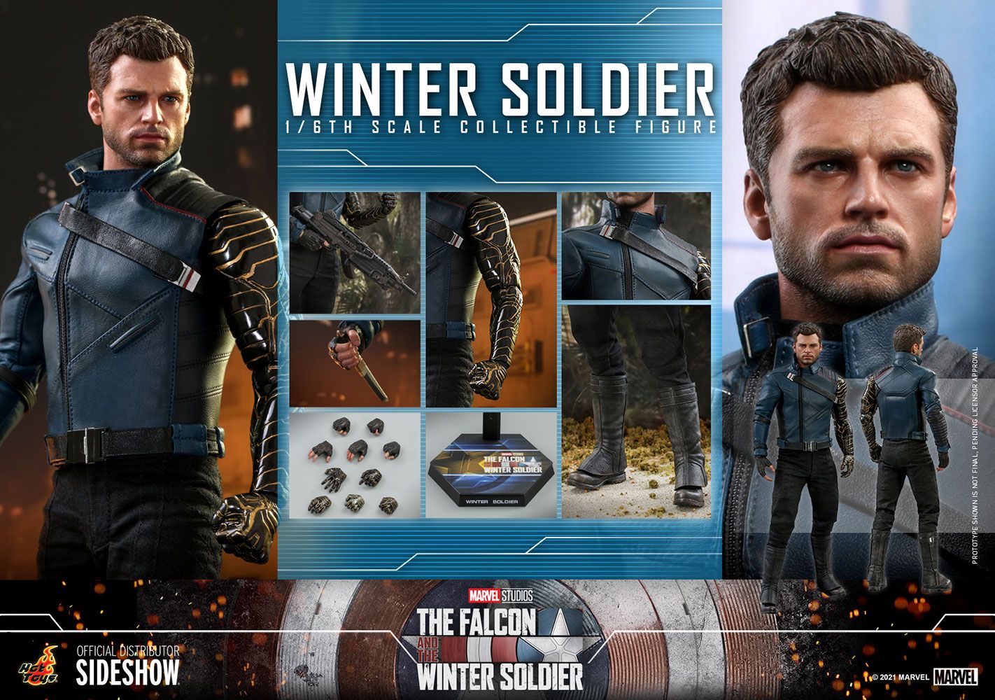 Foto 4 pulgar | Figura Hot Toys de Winter Soldier Escala 1:6