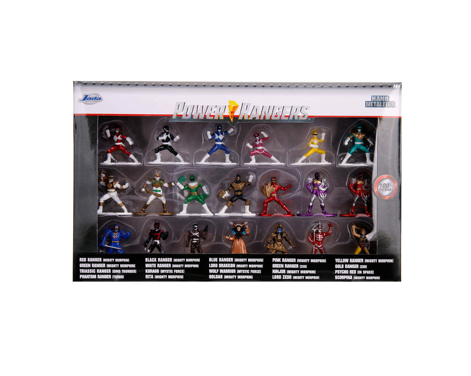 Figuras Nano Power Rangers Jada 30771j Multicolor 20 Piezas de Metal de 1.65 Pulgadas