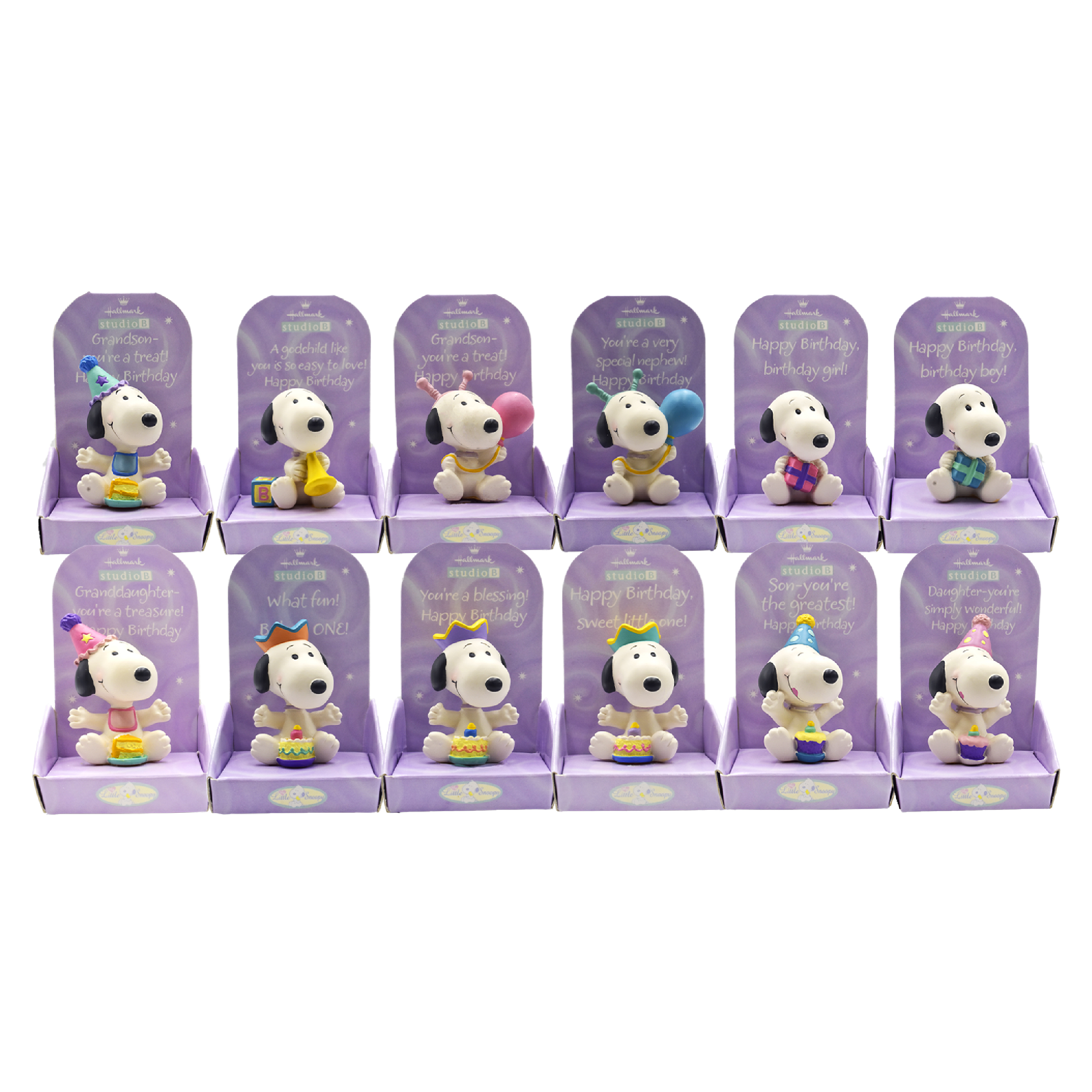 Set de Figuras de Resina de Snoopy PEANUTS Multicolor 12 Piezas