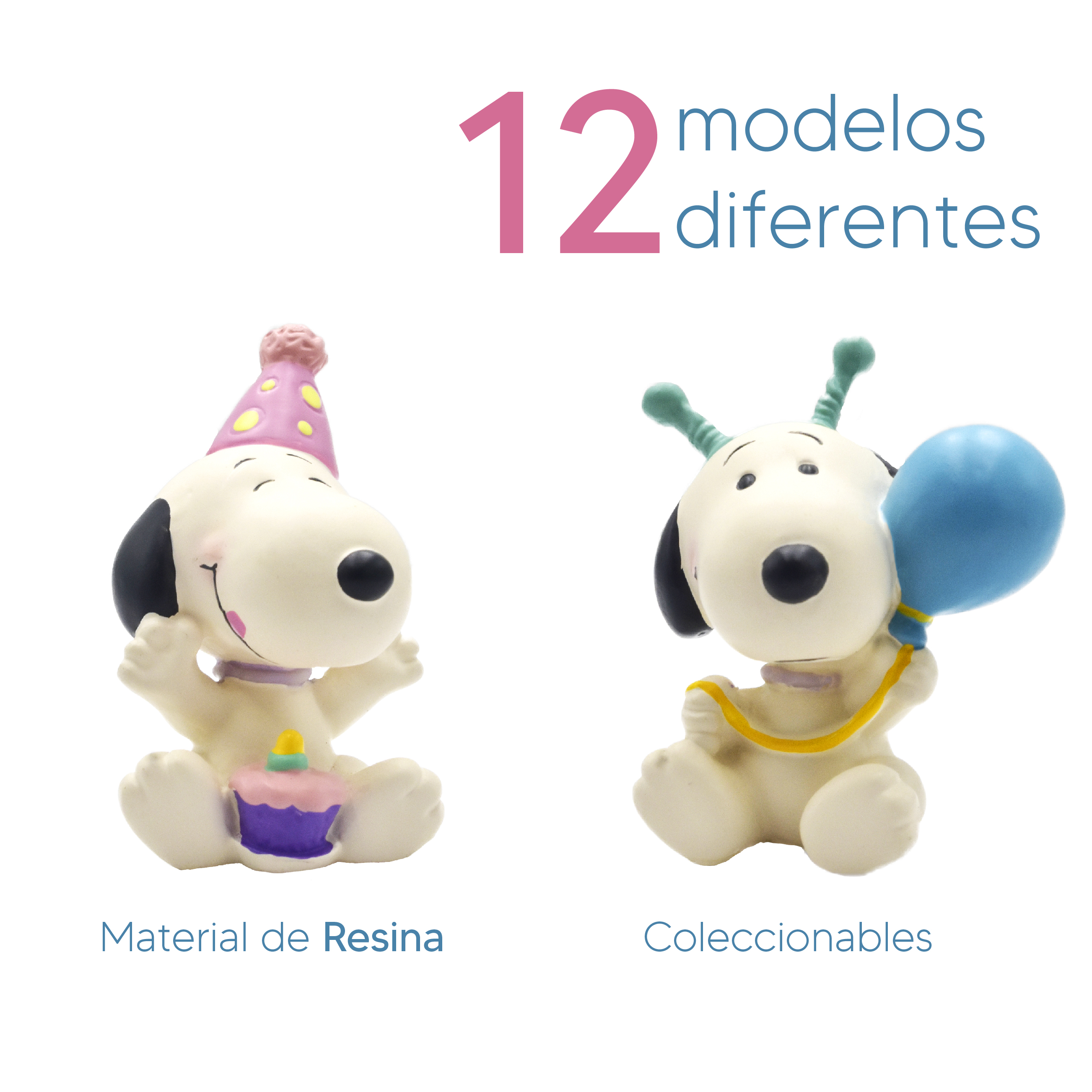 Foto 5 | Set de Figuras de Resina de Snoopy PEANUTS Multicolor 12 Piezas