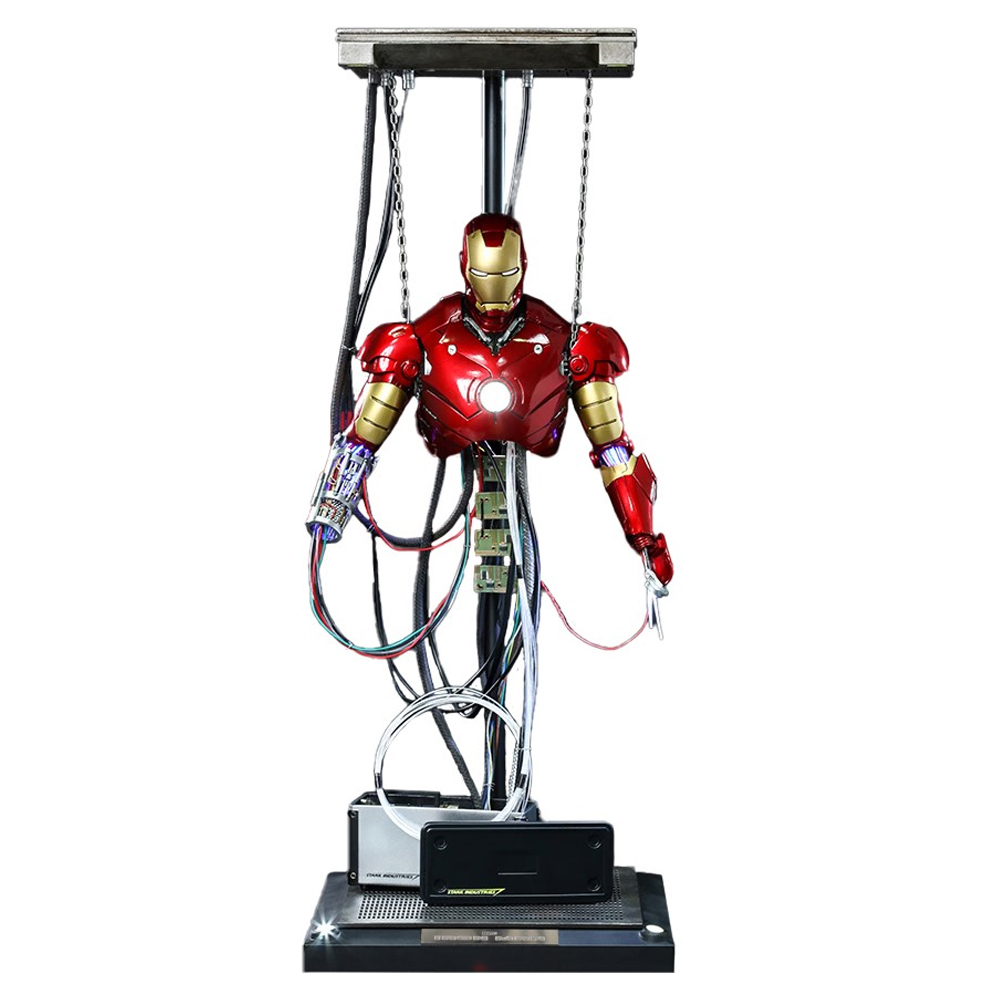 Figura Hot Toys Iron Man Mark III Construction Versión Marvel Escala 1:6