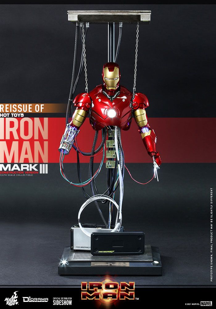 Foto 3 | Figura Hot Toys Iron Man Mark III Construction Versión Marvel Escala 1:6