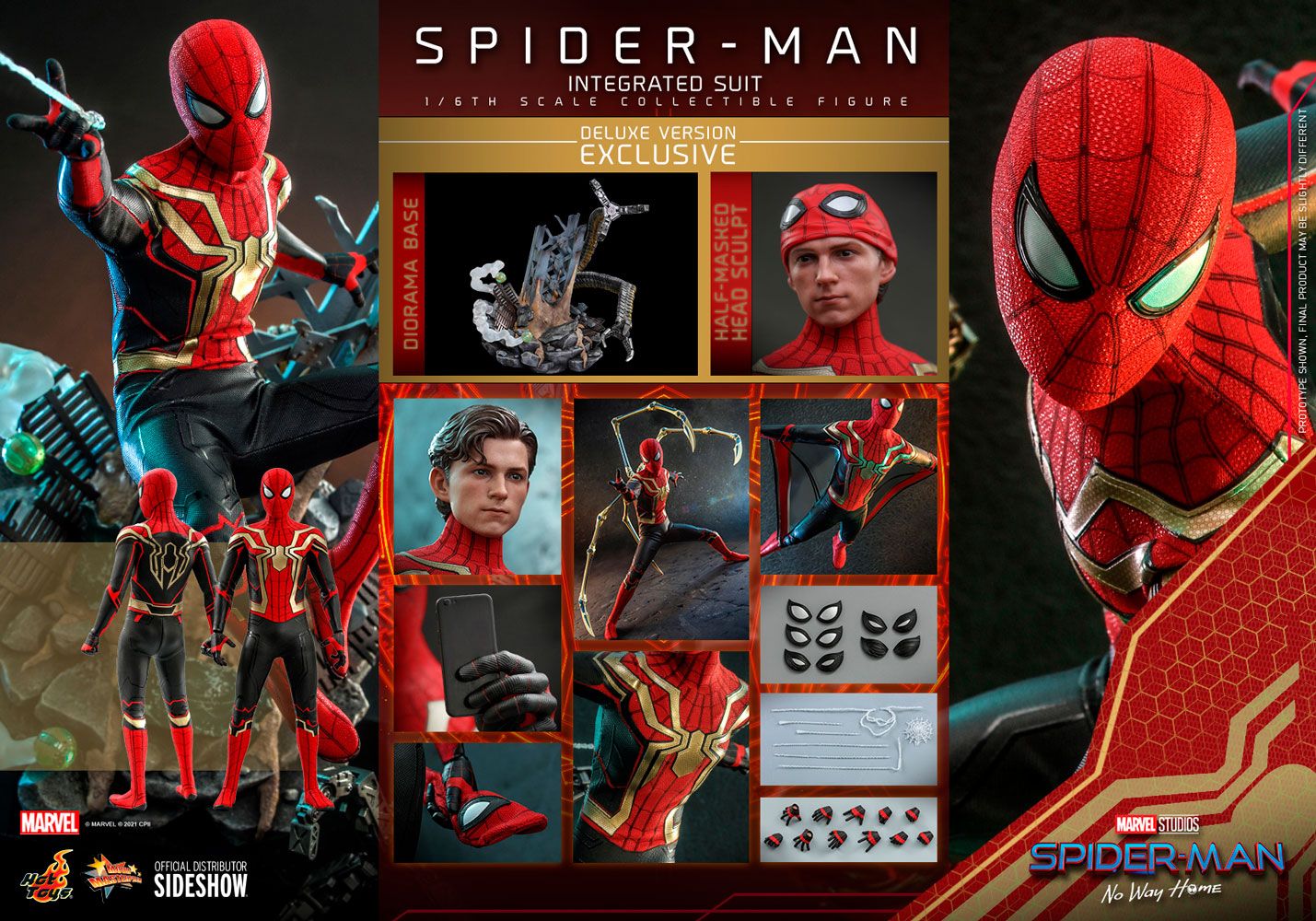 Foto 9 pulgar | Figura Hot Toys Spider-Man No Way Home Integrated Suit Deluxe Escala 1:6