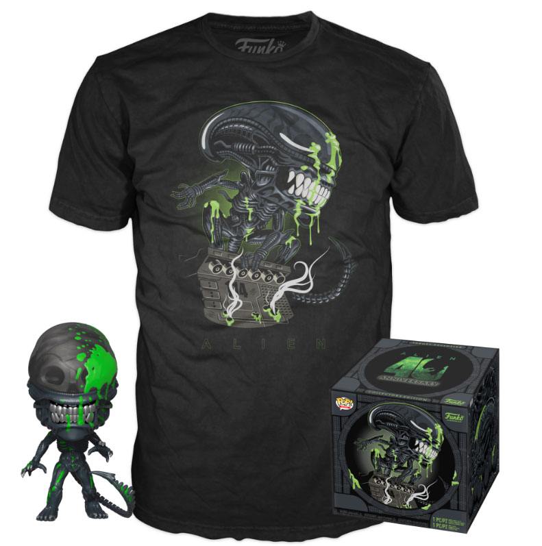 Foto 2 pulgar | Figura Coleccionable y Playera Funko Pop! And Tee Alien 40th Xenomorph