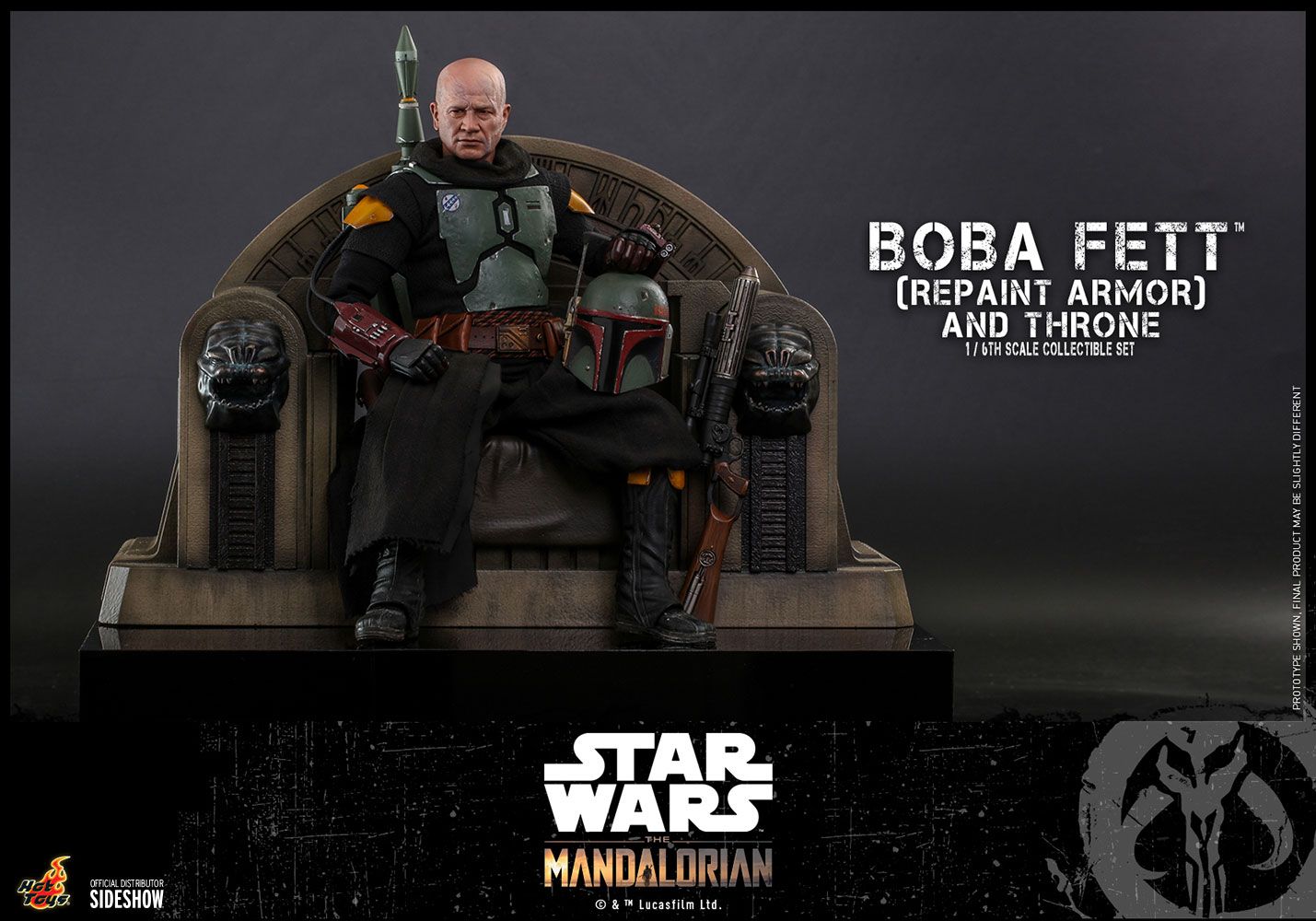 Foto 3 pulgar | Figura Hot Toys 1/6 De Escala Star Wars The Mandalorian Boba Fett (repaint Armor) And Throne