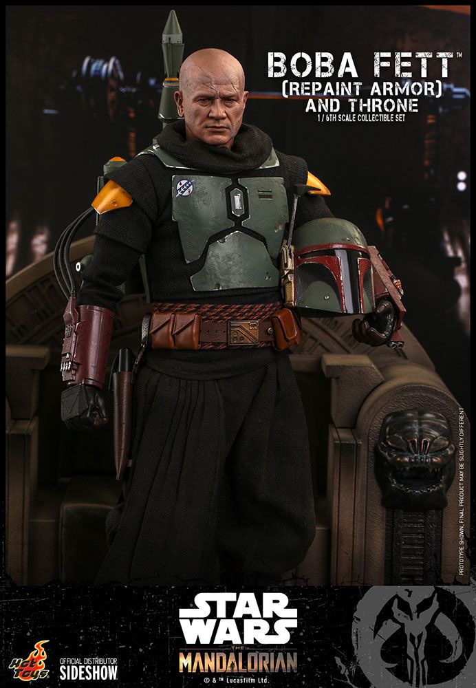 Foto 5 pulgar | Figura Hot Toys 1/6 De Escala Star Wars The Mandalorian Boba Fett (repaint Armor) And Throne