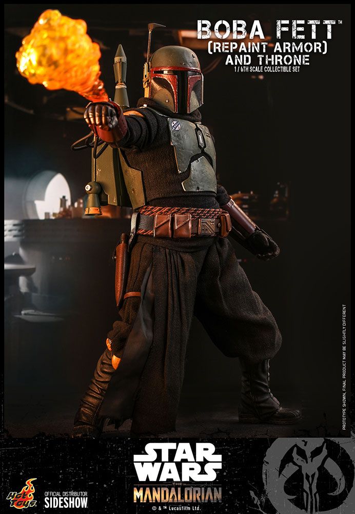 Foto 6 pulgar | Figura Hot Toys 1/6 De Escala Star Wars The Mandalorian Boba Fett (repaint Armor) And Throne