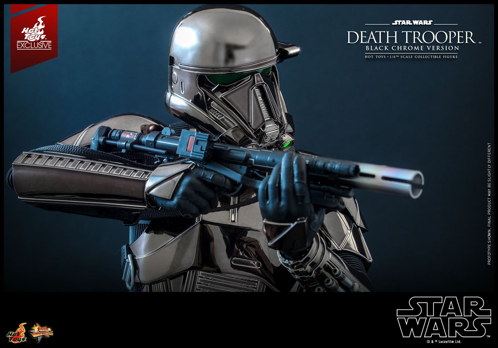 Foto 6 pulgar | Figura Hot Toys 1:6 De Escala Star Wars Death Trooper (black Chrome)''exclusive''