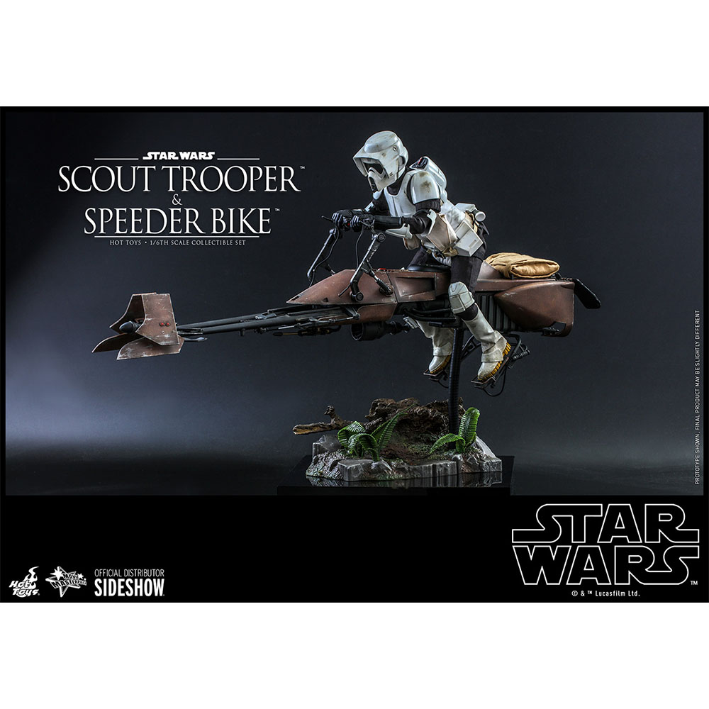 Foto 3 pulgar | Figura Hot Toys 1/6 De Escala Star Wars Return Of The Jedi: Scout Trooper And Speeder Bike