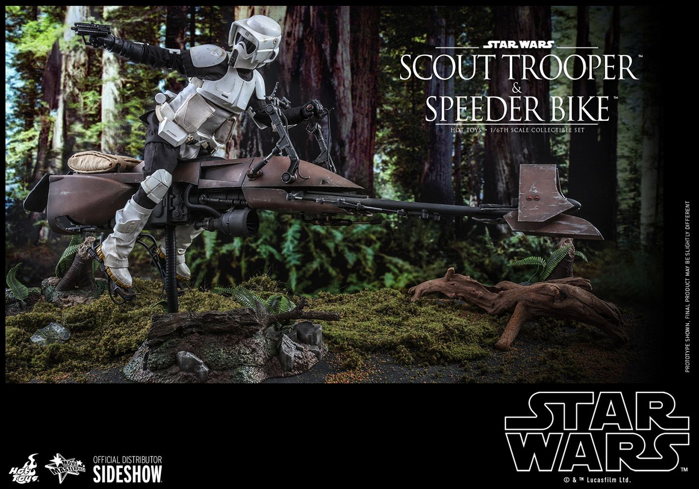 Foto 4 pulgar | Figura Hot Toys 1/6 De Escala Star Wars Return Of The Jedi: Scout Trooper And Speeder Bike