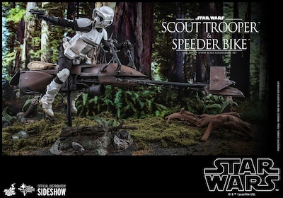 Foto 3 | Figura Hot Toys 1/6 De Escala Star Wars Return Of The Jedi: Scout Trooper And Speeder Bike