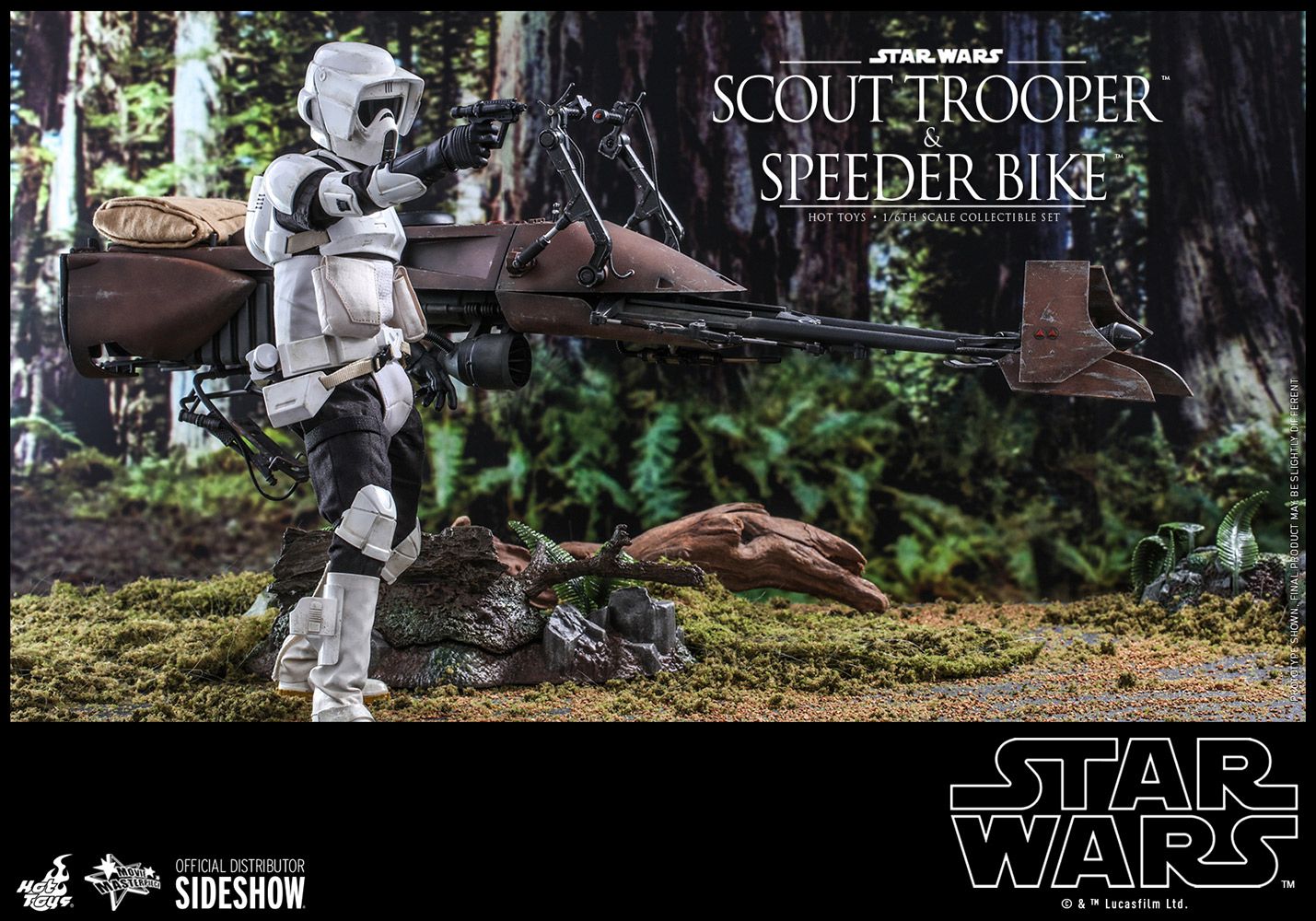 Foto 5 pulgar | Figura Hot Toys 1/6 De Escala Star Wars Return Of The Jedi: Scout Trooper And Speeder Bike