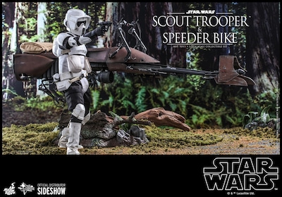 Foto 4 | Figura Hot Toys 1/6 De Escala Star Wars Return Of The Jedi: Scout Trooper And Speeder Bike