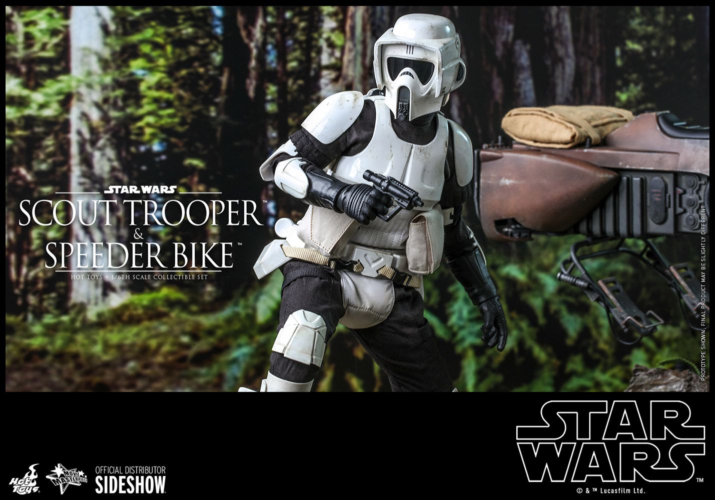 Foto 6 pulgar | Figura Hot Toys 1/6 De Escala Star Wars Return Of The Jedi: Scout Trooper And Speeder Bike