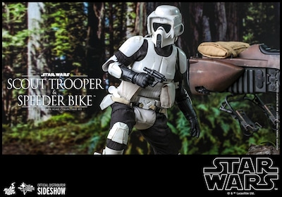 Foto 5 | Figura Hot Toys 1/6 De Escala Star Wars Return Of The Jedi: Scout Trooper And Speeder Bike