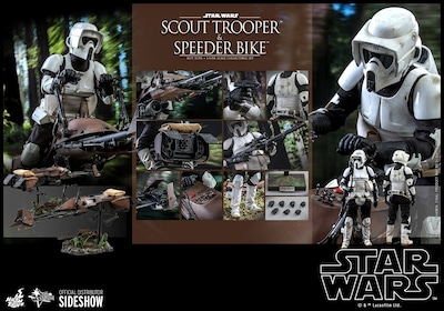 Foto 6 | Figura Hot Toys 1/6 De Escala Star Wars Return Of The Jedi: Scout Trooper And Speeder Bike