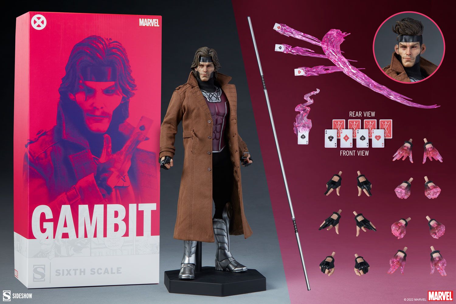 Foto 8 pulgar | Figura Coleccionable Sideshow 1/6 De Escala Marvel X-men: Gambit Deluxe