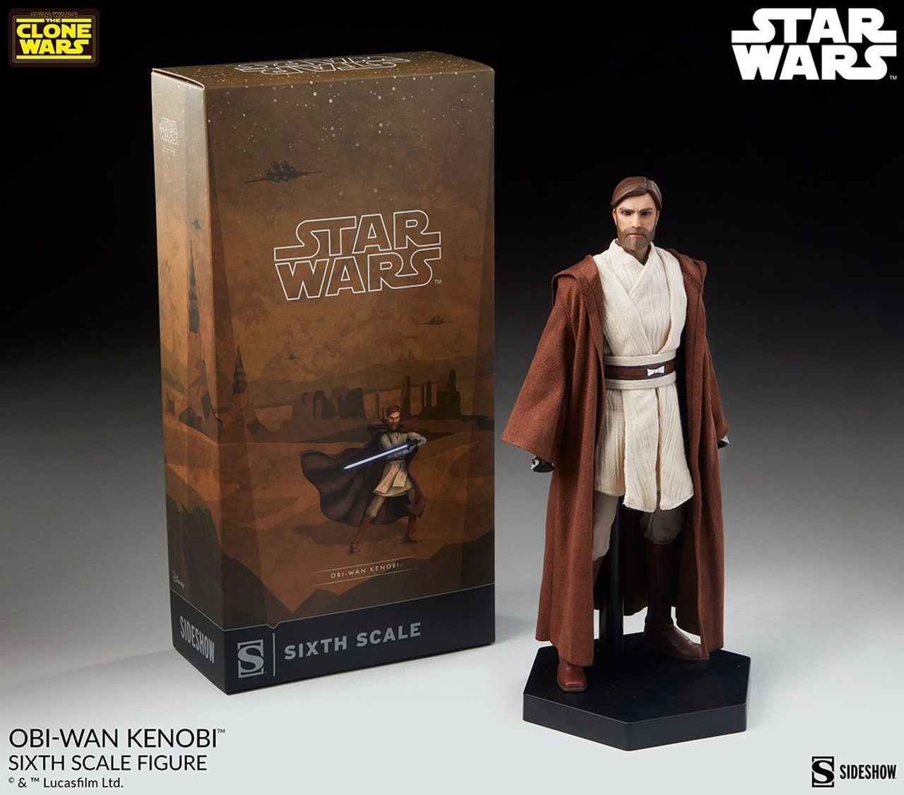 Foto 3 pulgar | Figura Sideshow 1:6 De Escala Star Wars The Clone Wars: Obi-wan Kenobi